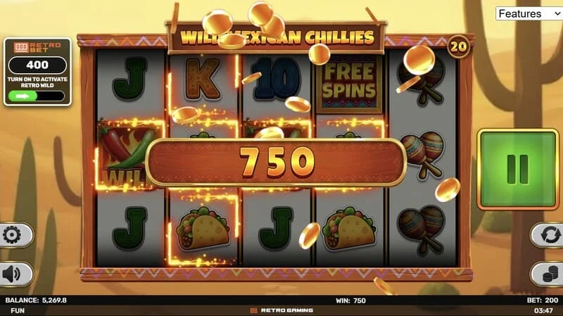 Wild Mexican Chillies - base game, line payout